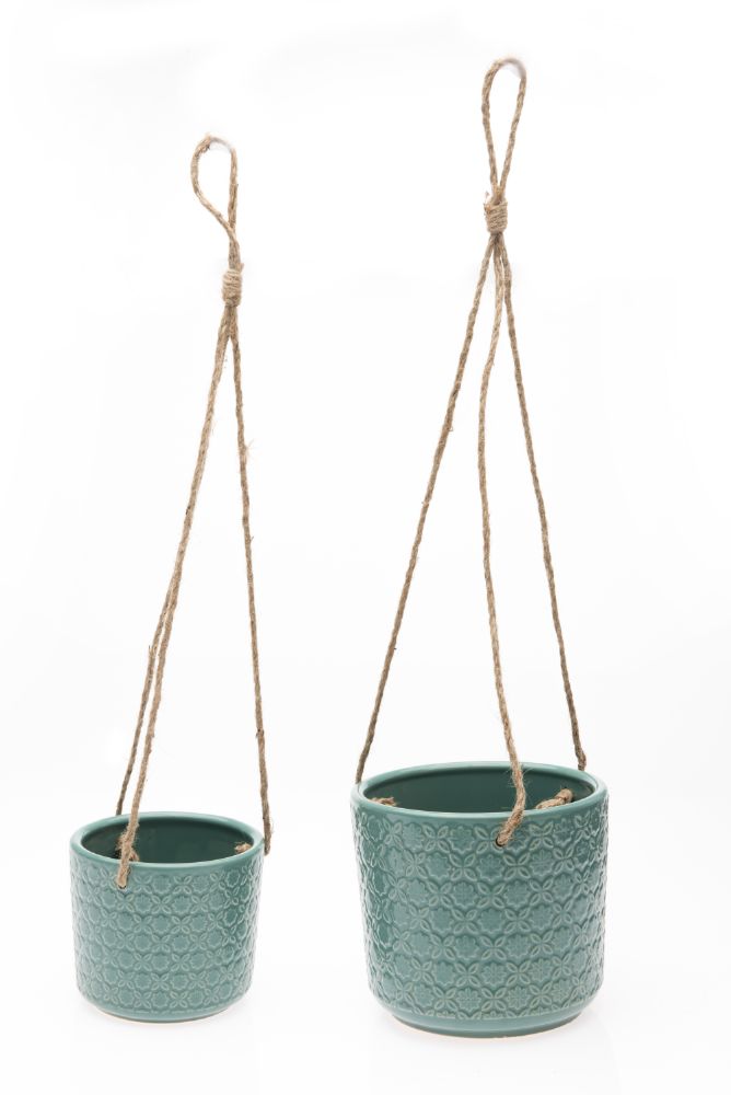 PLANTER GISELA HANGER TEAL [SZ:1/2 (13 X 13 X 11CM)]