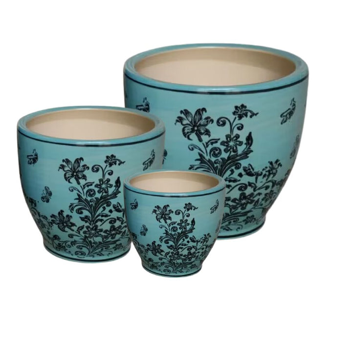 PLANTER AROSA BLUE 1/3 [SZ:1/3 (24 X 24 X 29CM)]