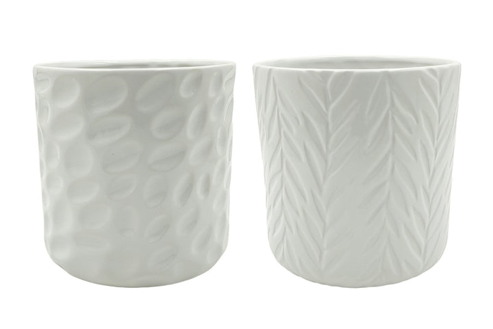 HAZEL PLANTER WHITE ASSTD 15CM 