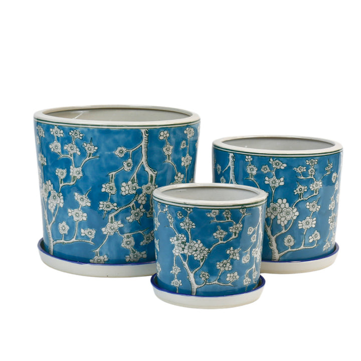 PLANTER TEAL BLOSSOM [SZ:1/3 (16 X 14CM)]