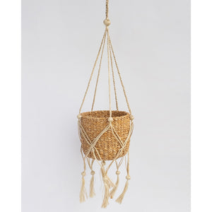 MACRAME HANGER ROUND CYLINDER 20X25.5CM