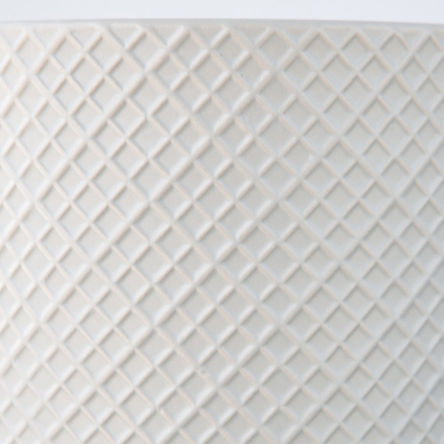 PLANTER STONEWARE DIAMONDS GREY