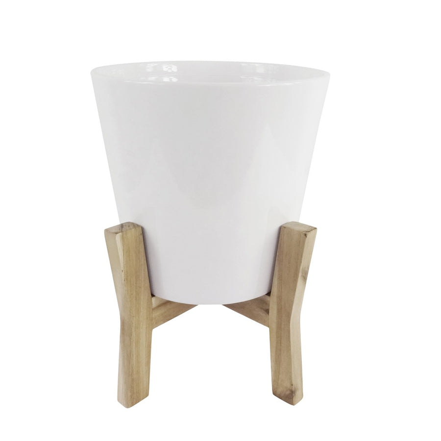 CLIO JAYDA PLANT STAND WITH POT WHITE